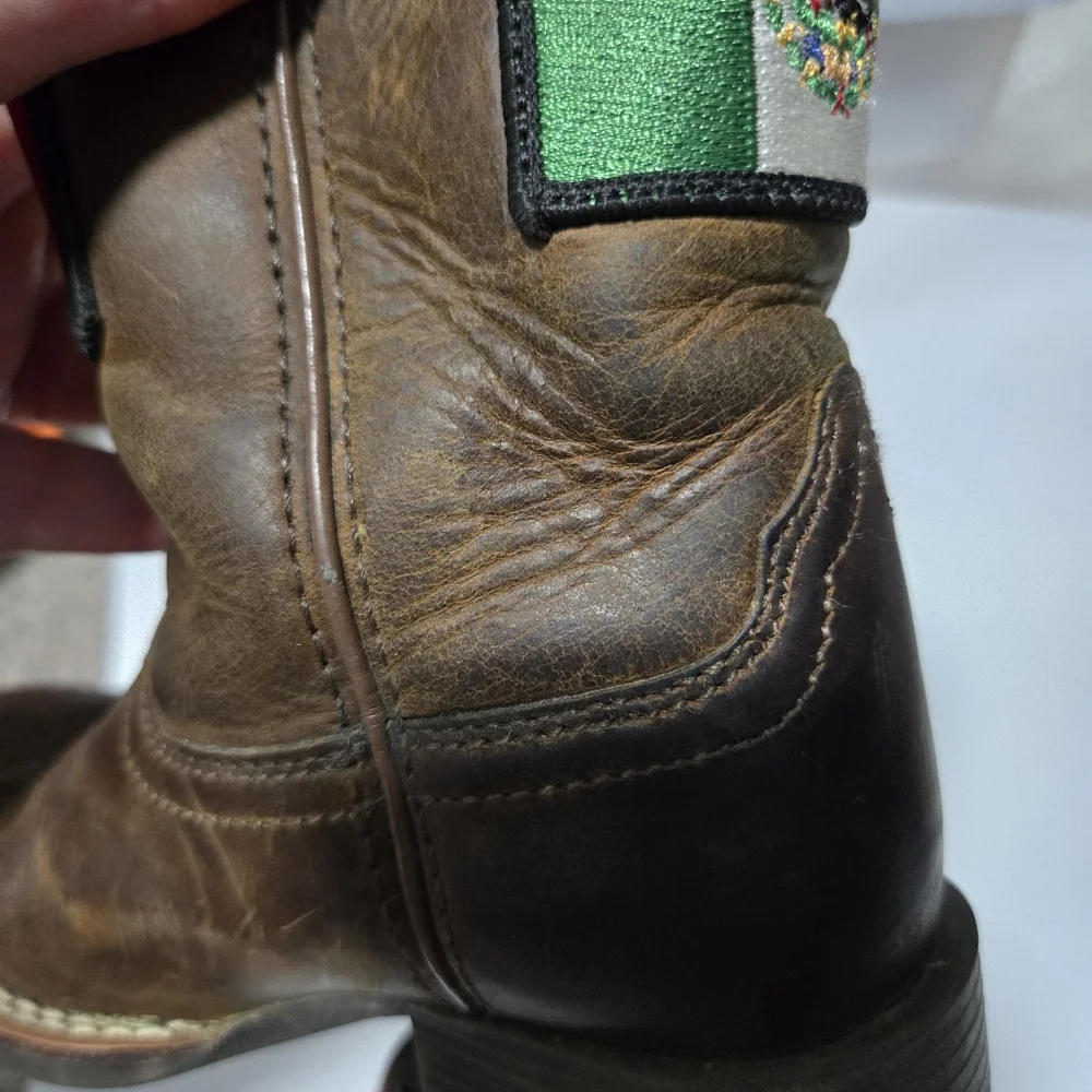 Ariat Orgullo Mexicano II Boots Size 9 Leather Upper Mexican Flag Heritage Pride